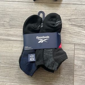 Reebok 6 Pair Pack Performance Training Low Cut Men Black&Blue Socks,Shoe 6-12.5